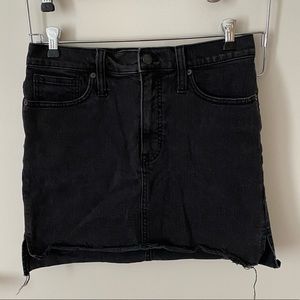 Madewell black denim skirt